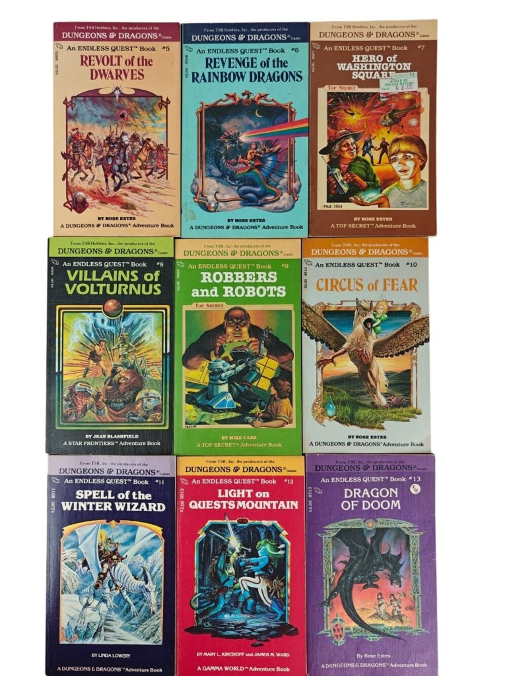 Dungeons & Dragons Endless Quest Books Lot Of 9 Paperbacks #5–13 TSR Vintage